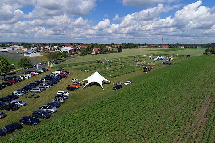 Luftbild der Belchim-Versuchsfläche in Hänigsen. Foto: Belchim Crop Protection